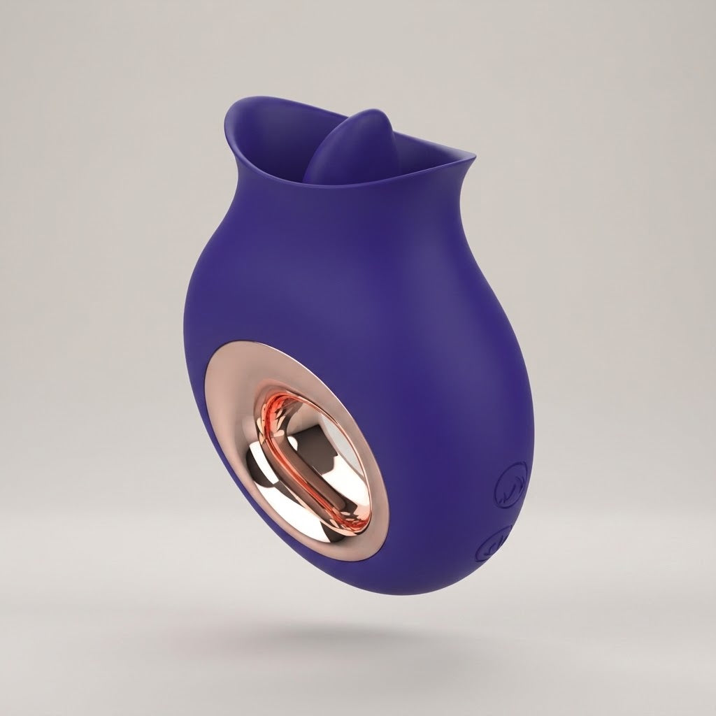 Cleopatra wearable tongue-inspired massager in blue