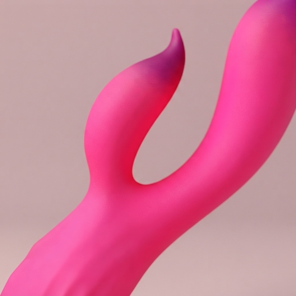 Ember dual-tip fork rabbit massager detail by Olyon