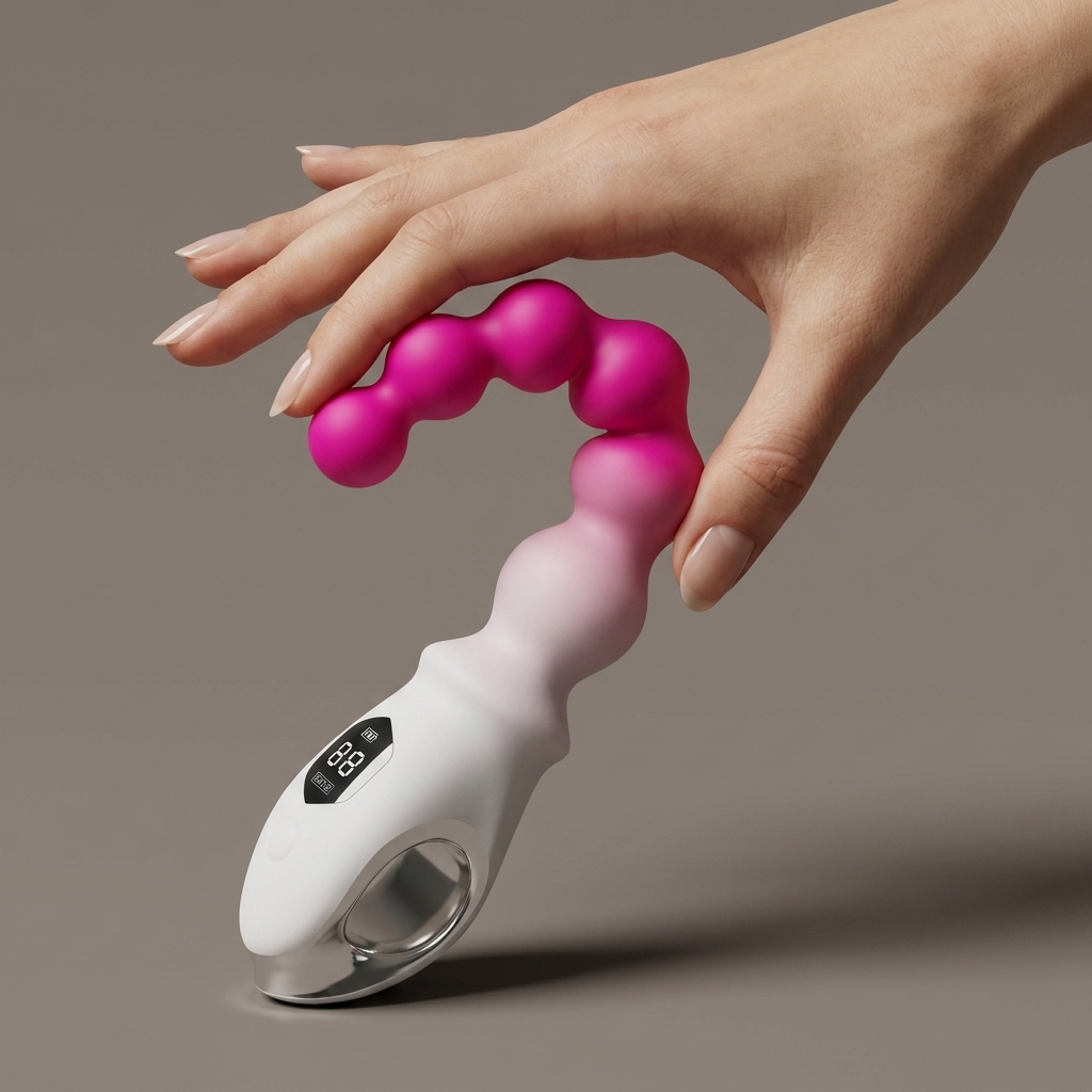 Velora ergonomic beaded silicone massager product image by Olyon