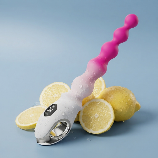 Velora ergonomic beaded silicone massager by Olyon