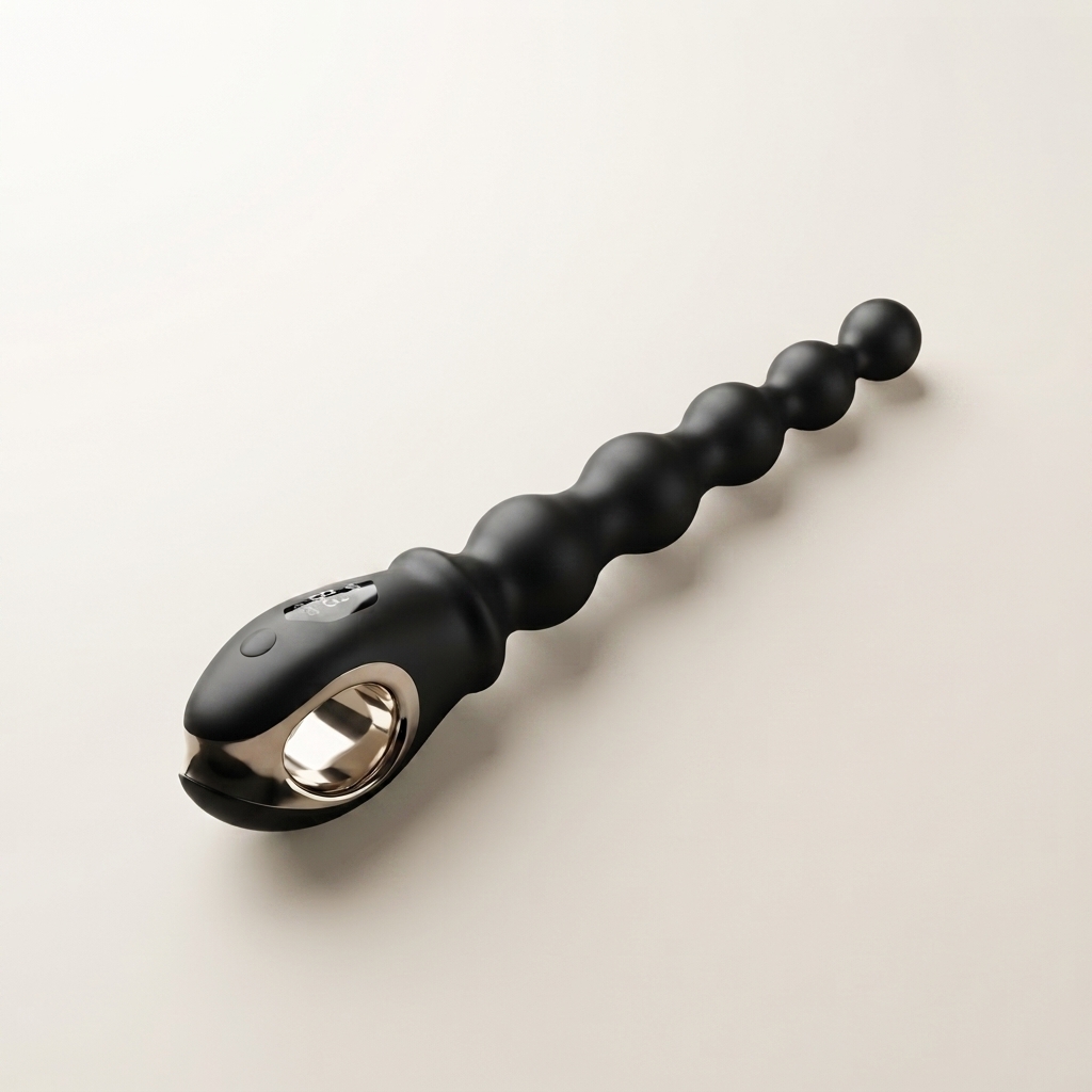 Velora ergonomic beaded silicone massager detail by Olyon