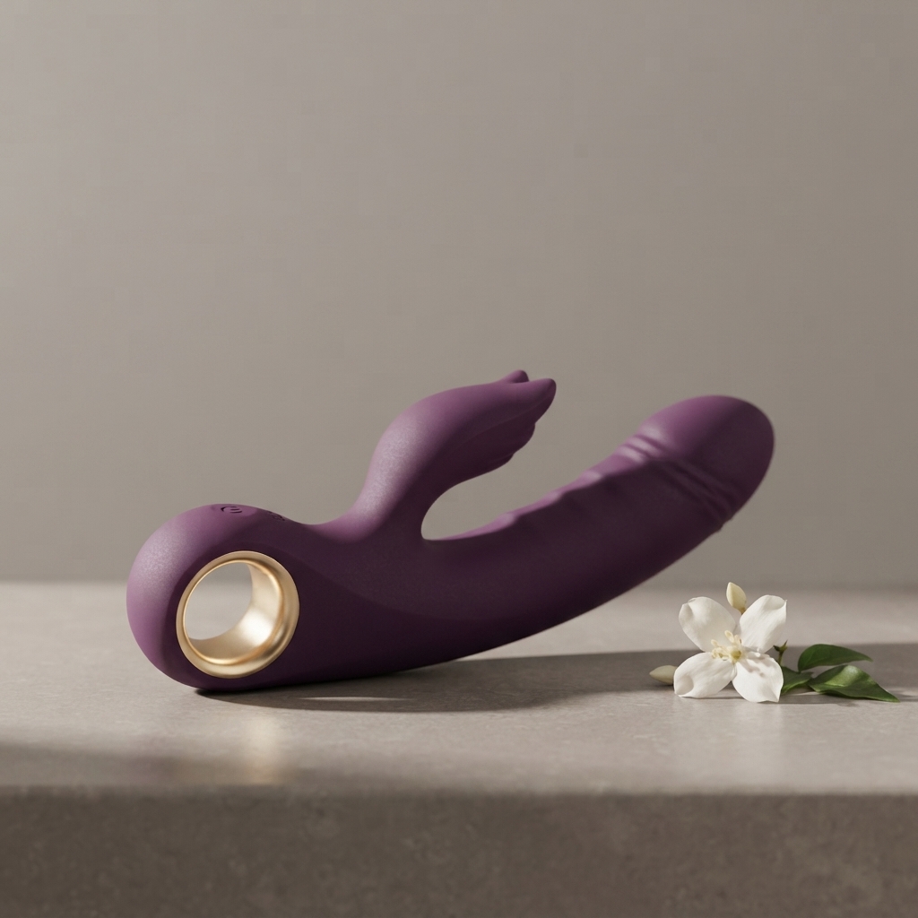 Angel Touch dual-stimulation spiral rabbit massager detail by Olyon