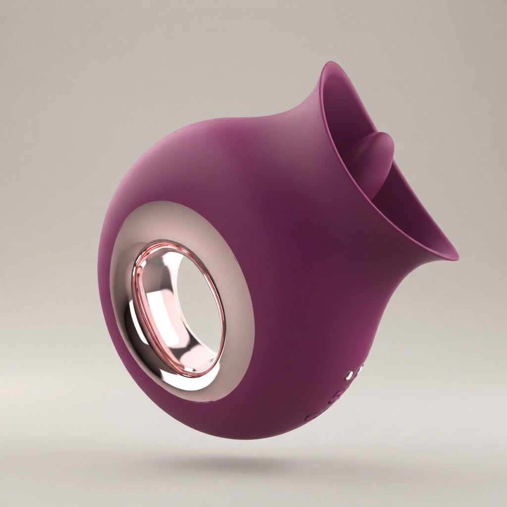 Cleopatra wearable tongue-inspired massager in purple