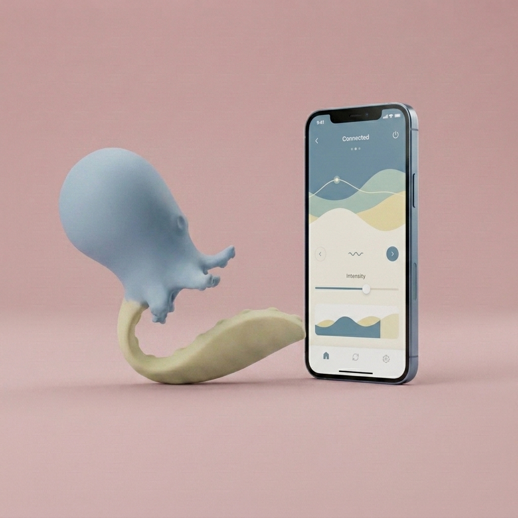 Huggy Octo multi-arm suction and vibration massager product image by Olyon