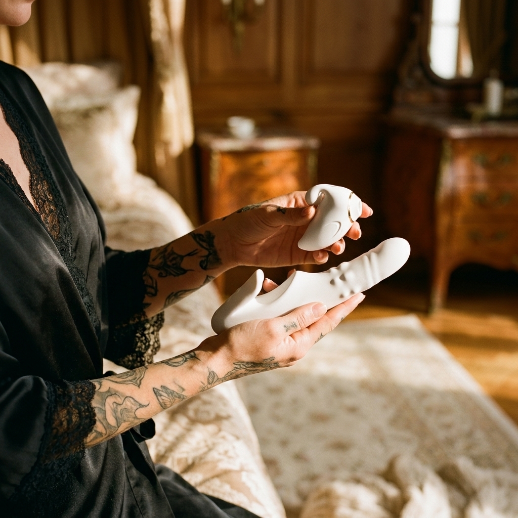 Harmony 7-in-1 smart rabbit vibrator lifestyle image by Olyon